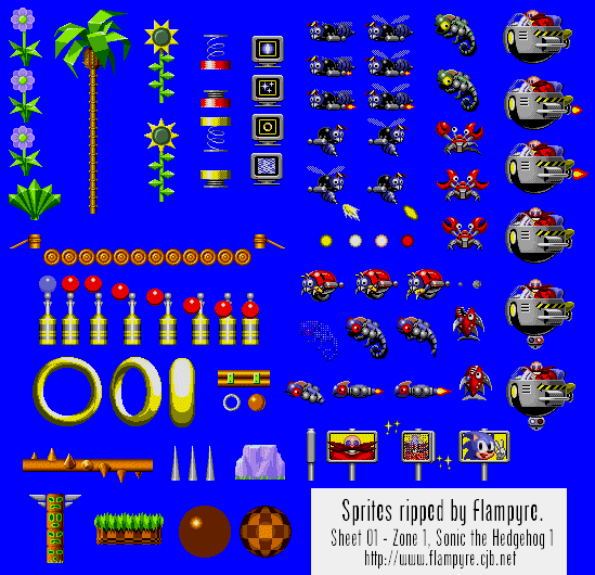 sonic 1 sprite sheet